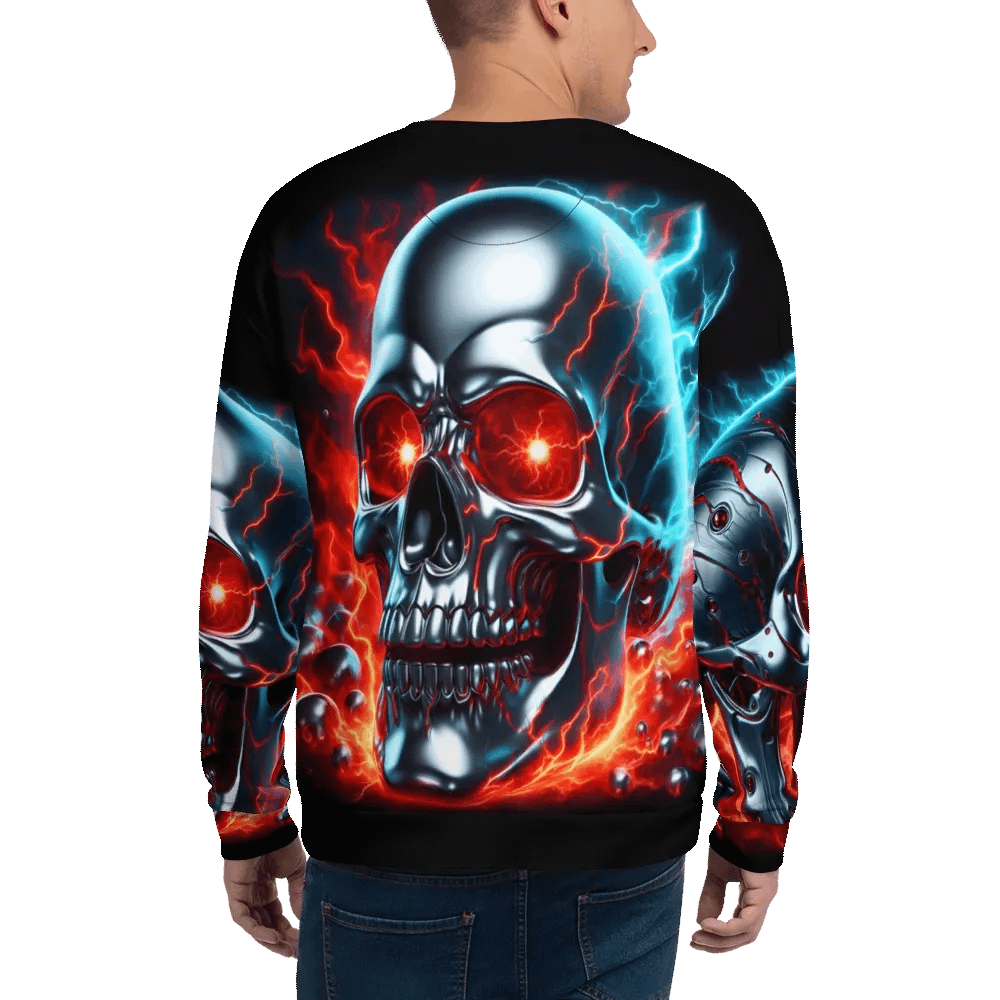 Cyber Skull Unisex All-Over Print - Unisex Sweatshirt #12 product image (6)