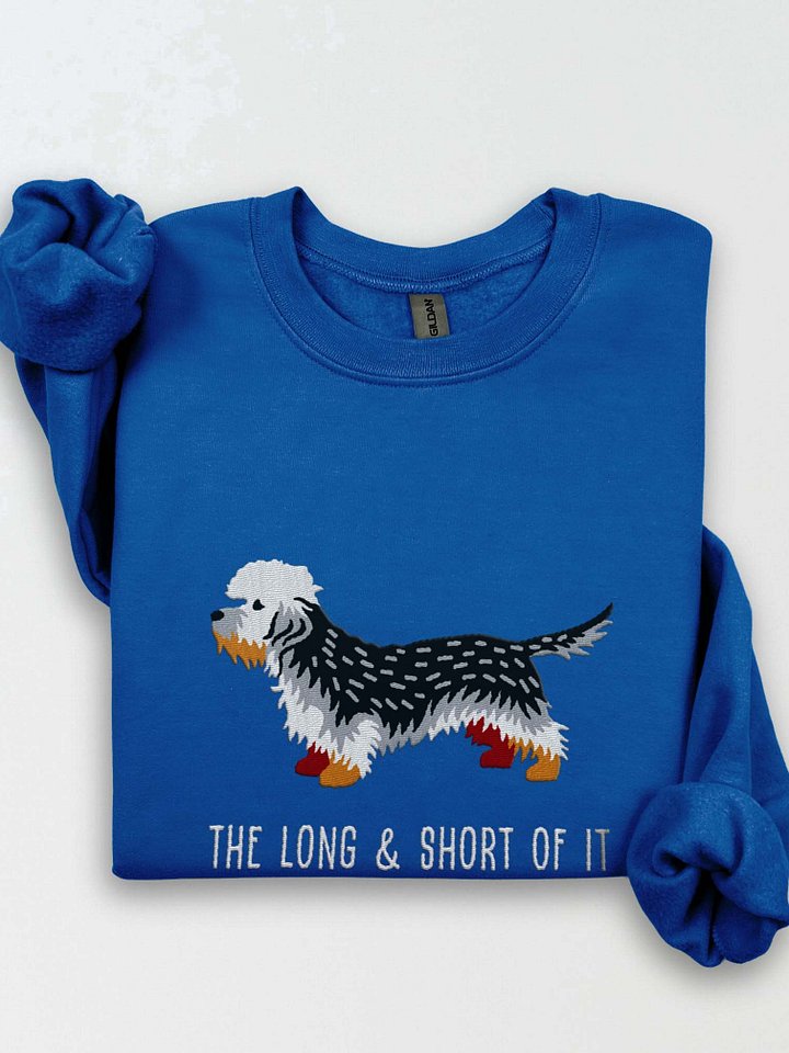 The Long & Short of It Sweatshirt (Embroidered) of a Dandie Dinmont Terrier(Pepper) product image (1)
