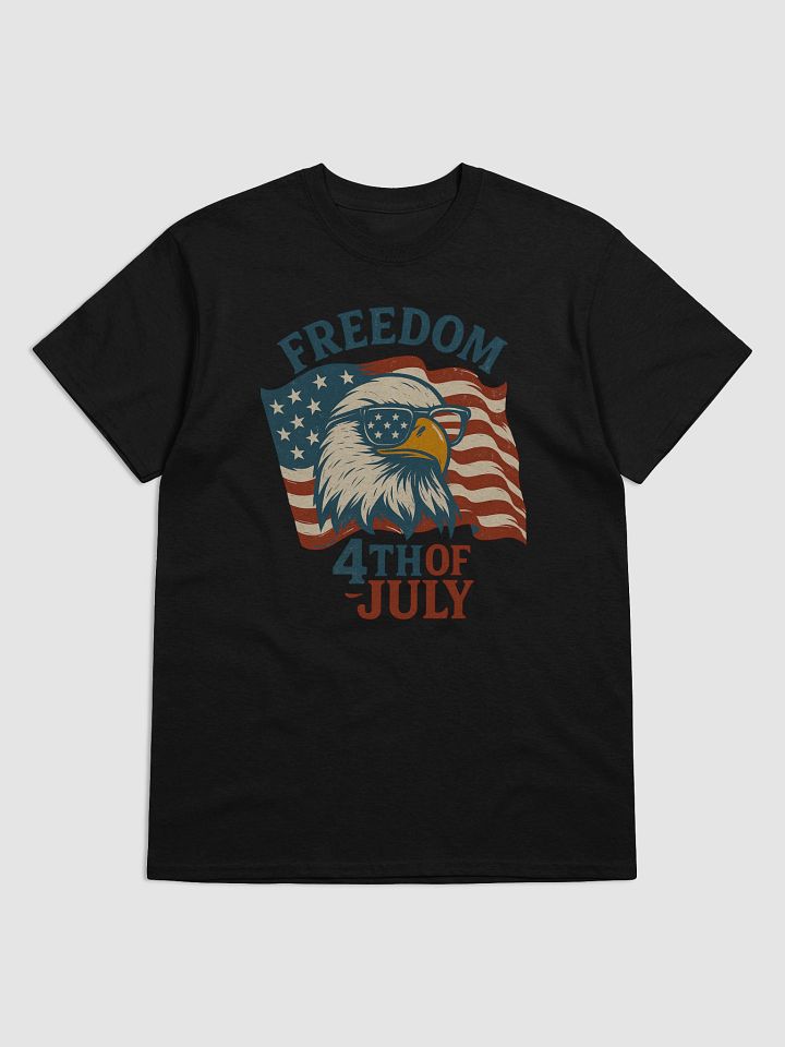 Freedom 4th of July Shirt – Bald Eagle in Flag Shades Patriotic Tee product image (4)