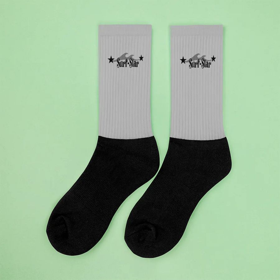 Surf star logo, gray socks product image (6)