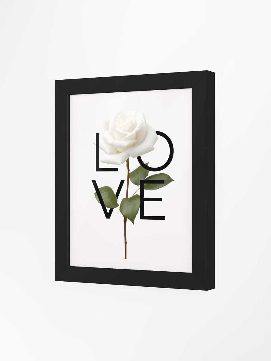 'LOVE' White Rose Framed Matte Poster product image (3)