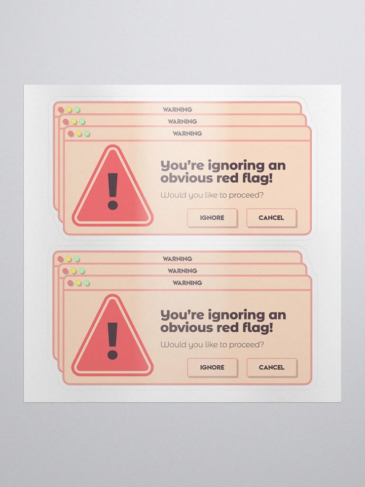 Ignoring Red Flags Stickers product image (1)
