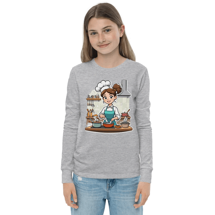 Chef's Kitchen Cartoon Youth Long Sleeve T-Shirt product image (4)