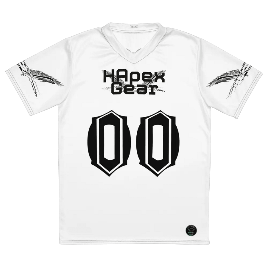Sync - White - Recycled Unisex Sports Jersey - Black HApex Gear Black Logo product image (7)