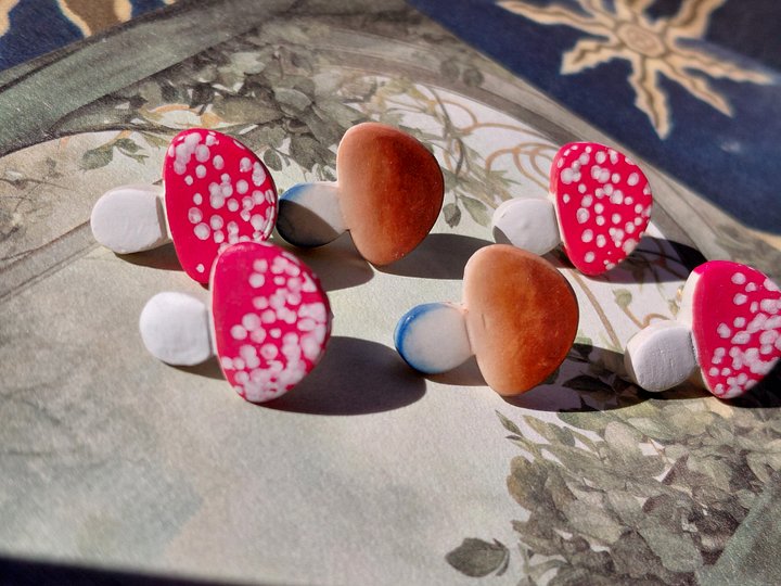 Mushroom Earring Studz (Brown) product image (2)