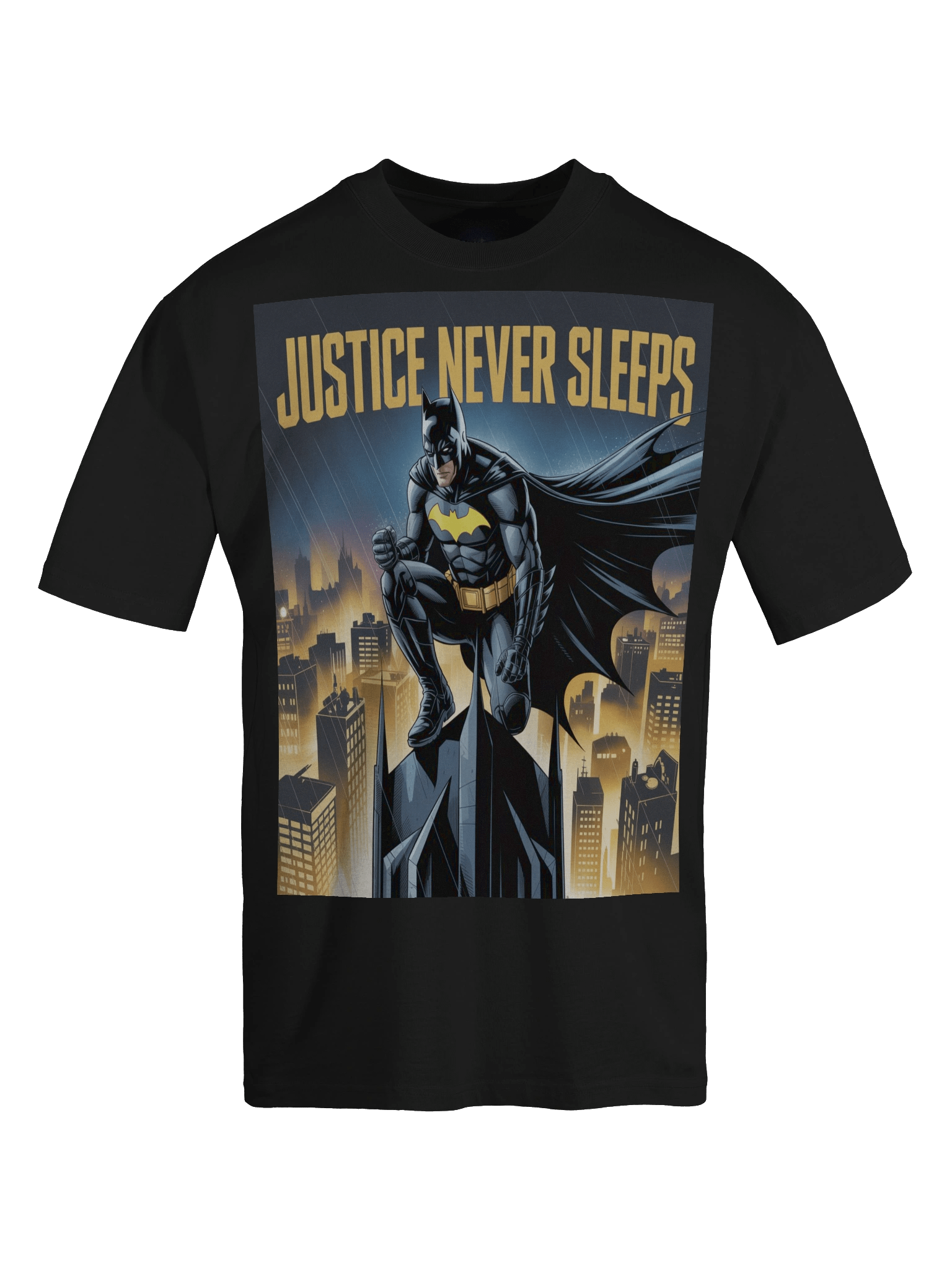 Justice Never Sleeps - Batman Eternal Vigil Oversized Faded T-Shirt product image (1)