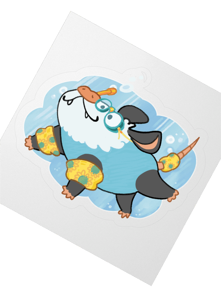 Gone Swimmin Possum Sticker product image (2)