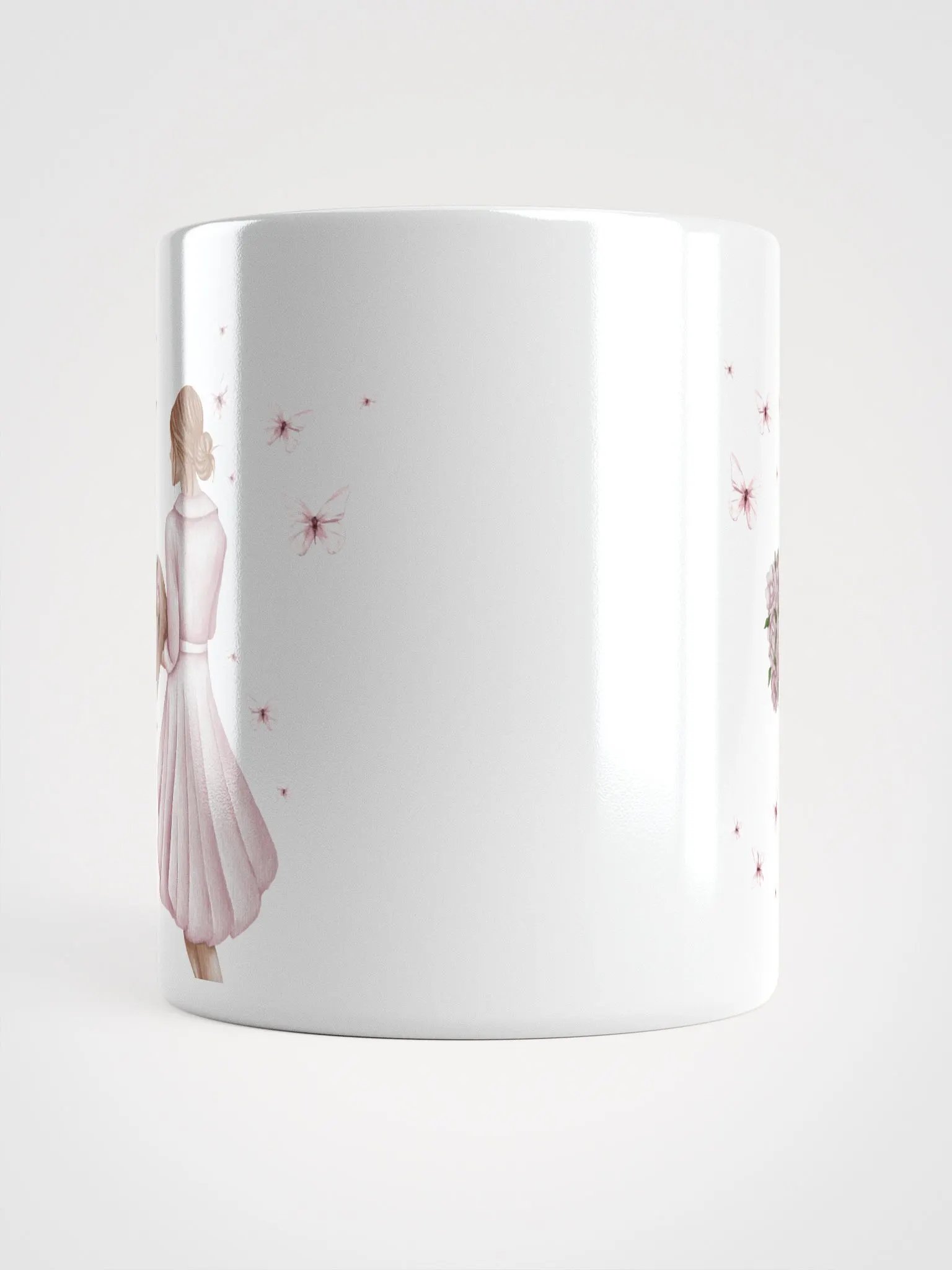 Woman Surrounded By Butterflies White Mug product image (13)
