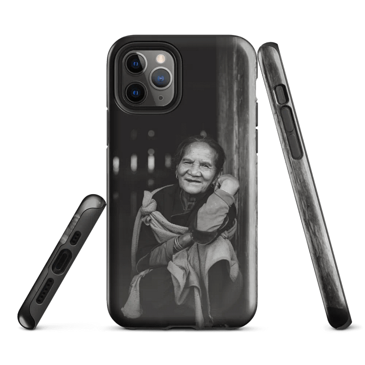 Chic Black and White Phone Case Featuring an Elderly Woman product image (2)