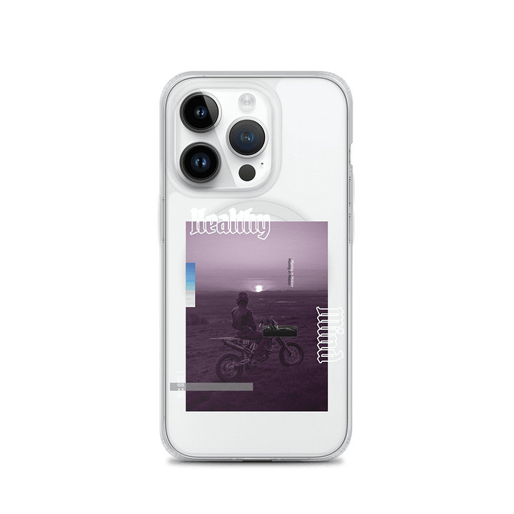 Healthy Mind | Dirt Bike Sunset Glitch Phone Case product image (2)