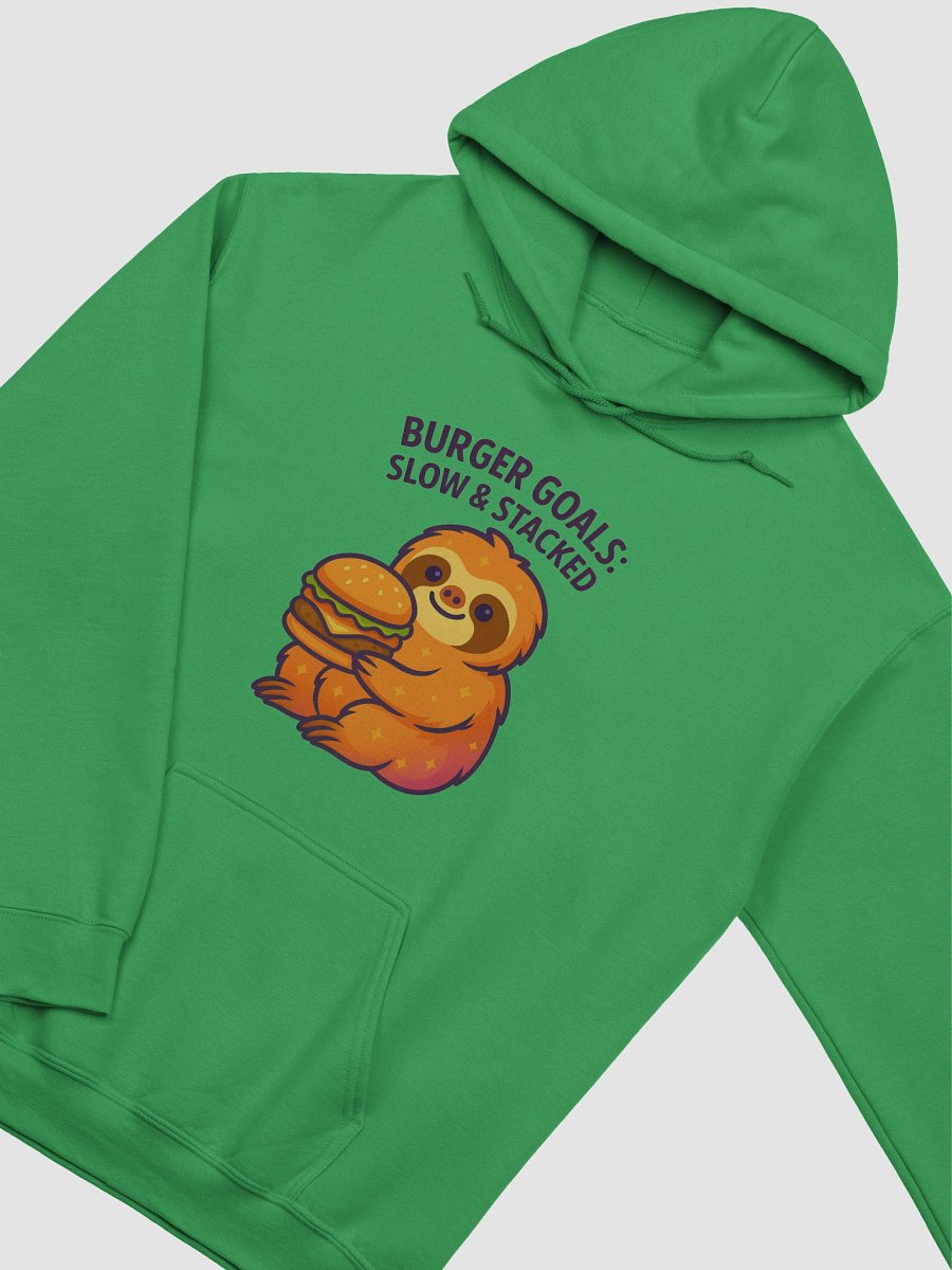 Burger Goals – Funny Sloth Hoodie With Burger Design | Sloths Having Snacks Collection product image (3)