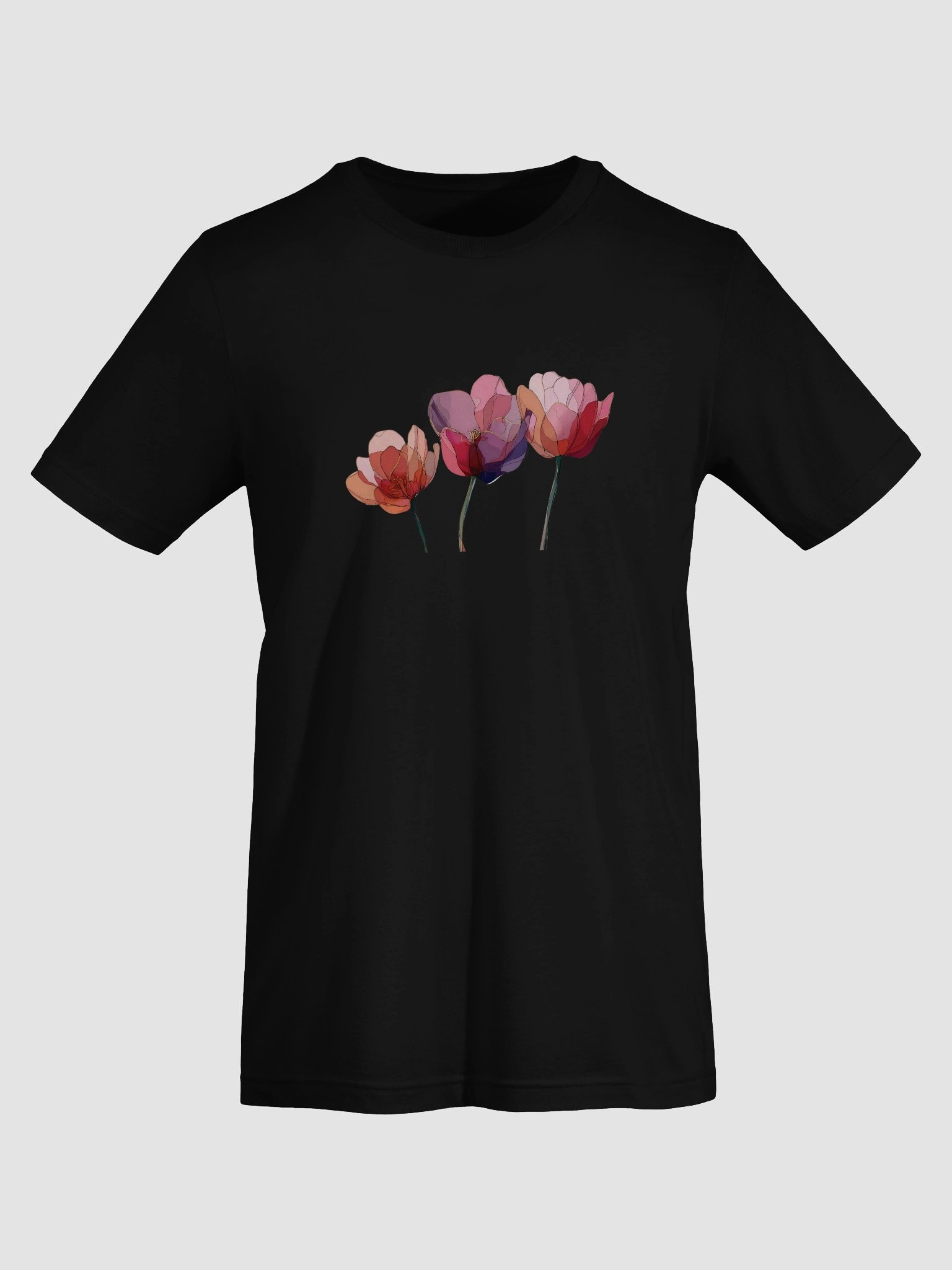 Three Tulips Minimalist Floral T-Shirt product image (59)