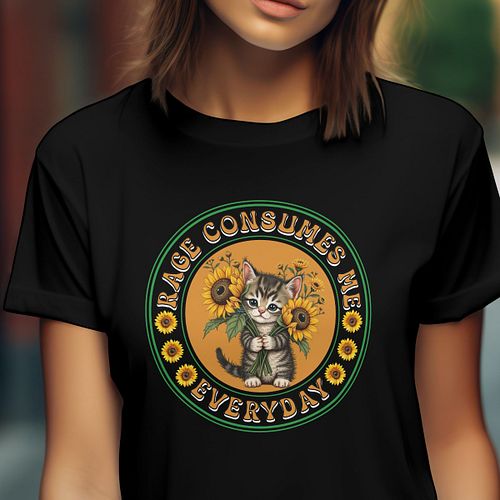 🐱🌻 Rage, but Make It Cute! 🌻🐱

Introducing our newest design: A fierce yet adorable kitten clutching a bundle of sunflowers, ...