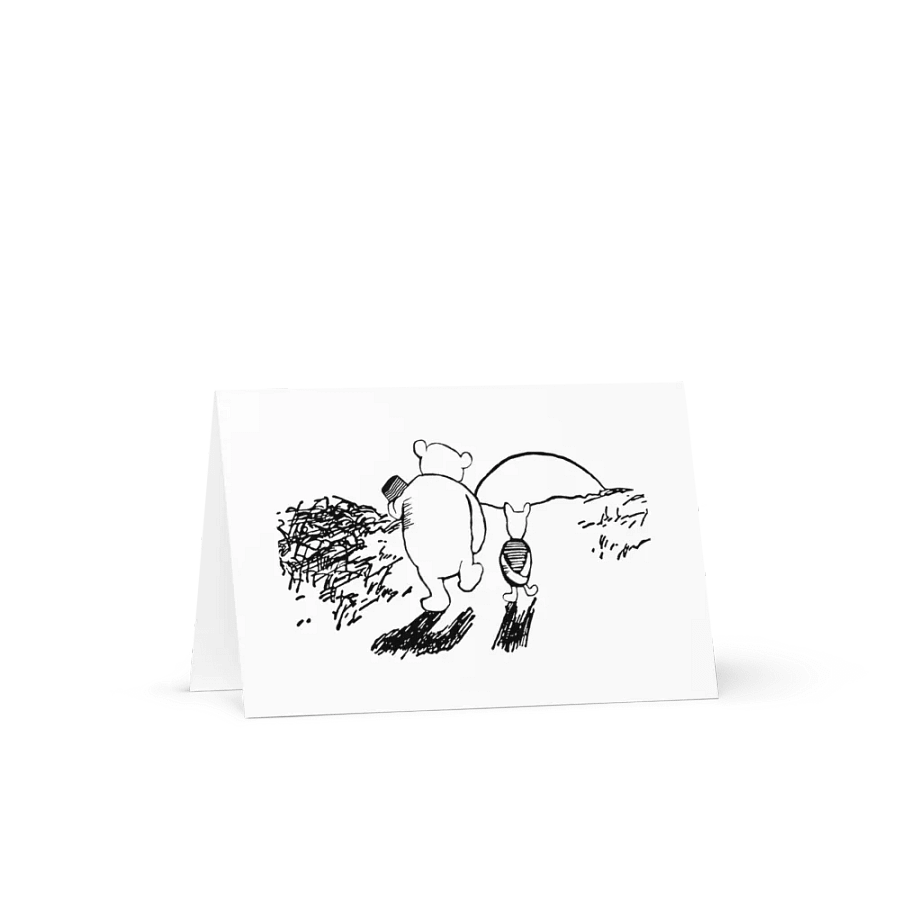 Pooh Bear & Piglet Sunset Card w/envelope - Blank Interior product image (1)