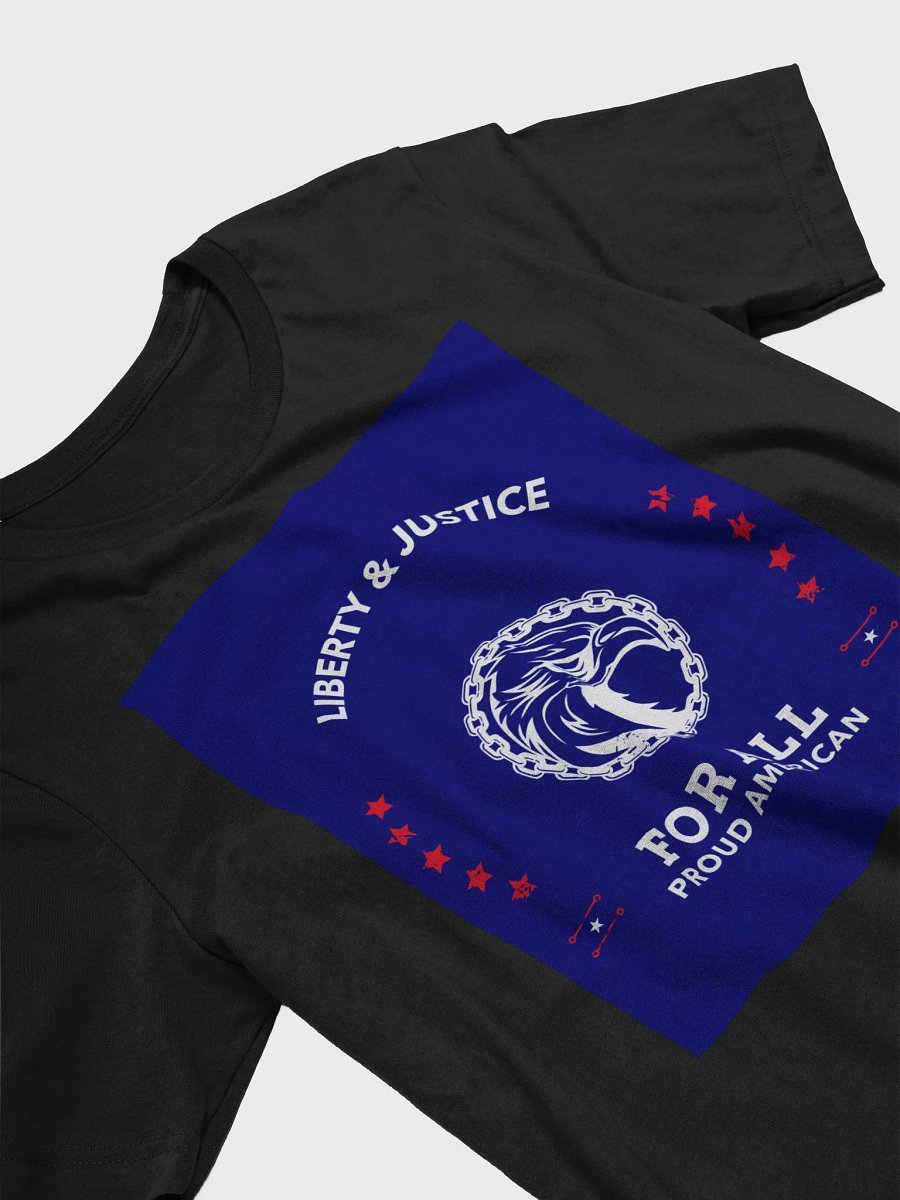 Liberty & Justice For All Proud American Biker TShirt product image (3)