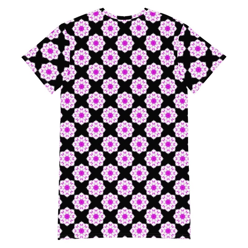 Abstract Repeating Pink Flowers T Shirt Dress product image (11)