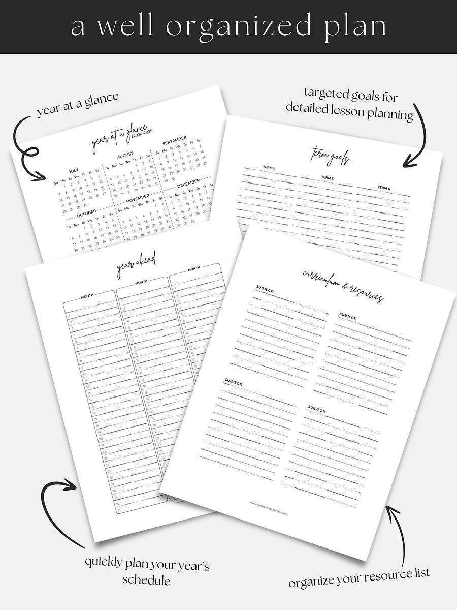 24-25 Classic Homeschool Planner Printable product image (4)