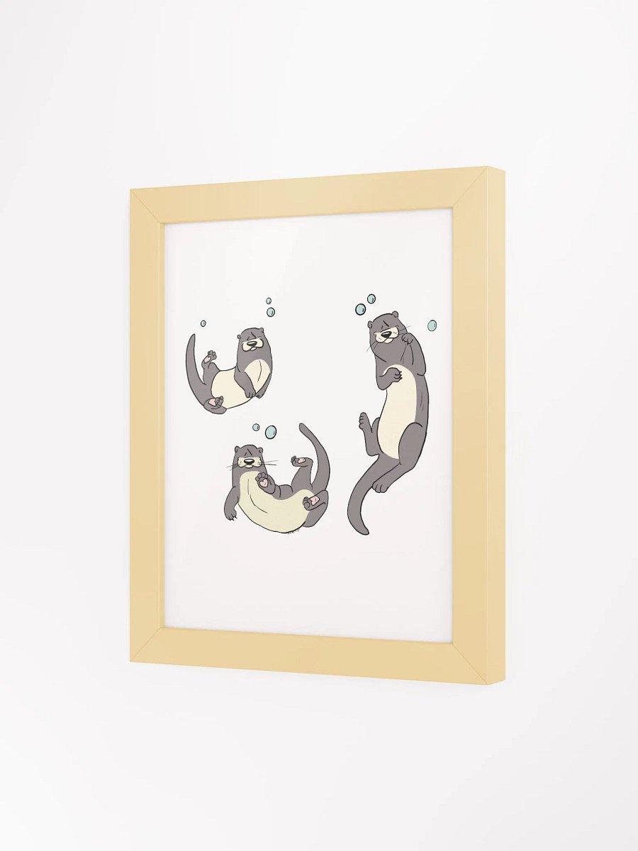 Swimming River Otters Framed Art Print product image (3)