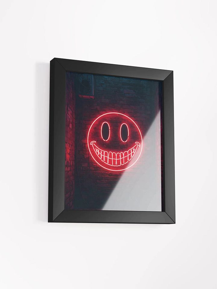 Red Neon Smiley Face Framed Poster product image (19)