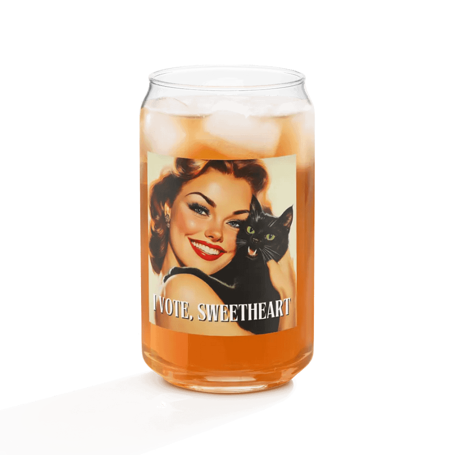 I Vote Sweetheart Can-Shaped Glass product image (5)