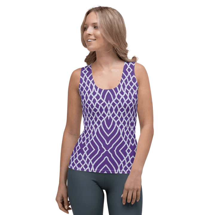 Net White and Purple/All-Over Print Women's Tank Top by Sublicolor product image (1)