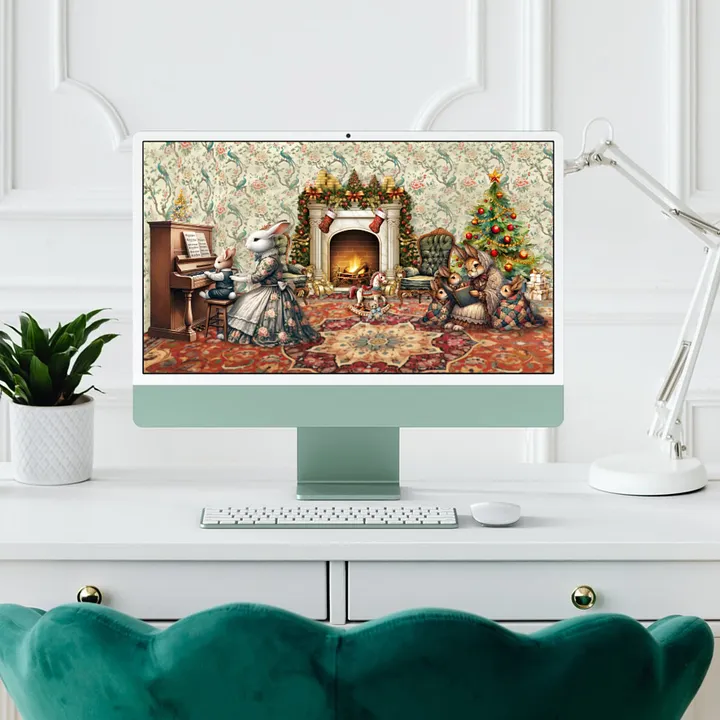 A Regency Christmas Tale Digital Wallpaper – 13 Resolutions for Laptop, Desktop & Smart TV | Festive Holiday Scenes product image (1)