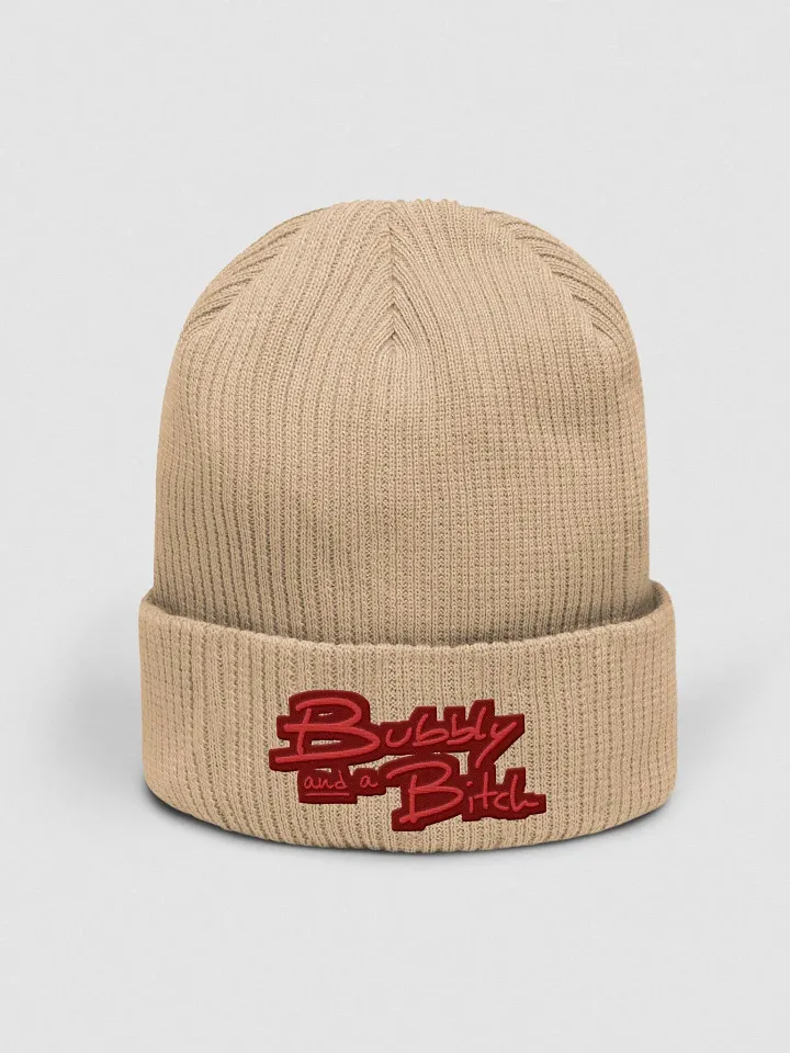 Bubbly and a B*tch (cherry design) embroidered organic beanie product image (16)