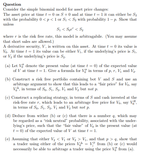 TD - Binomial model for asset price changes product image (1)