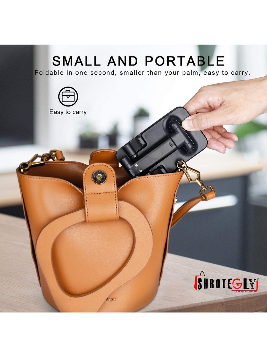Mobile Holder Stand Adjustable and Foldable for Phones ( Black ) Pack of 1 product image (4)