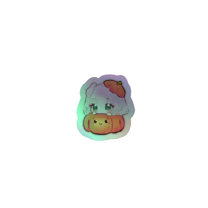 Nemxi's Pumpkin Peeker Holographic Sticker product image (1)