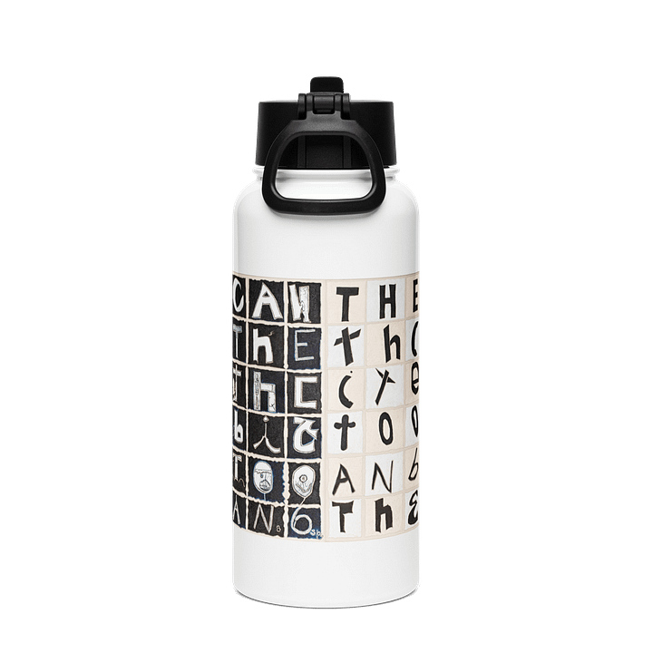 The Tooth Can Bite Stainless Steel Water Bottle with a Straw Lid in White product image (2)