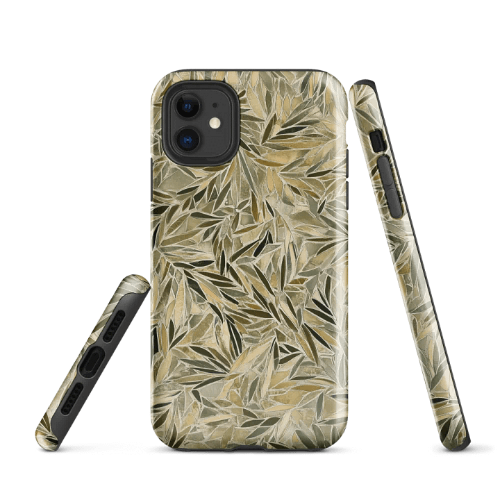 Olive Leaves Mosaic Pattern - Tough Phone Case product image (1)