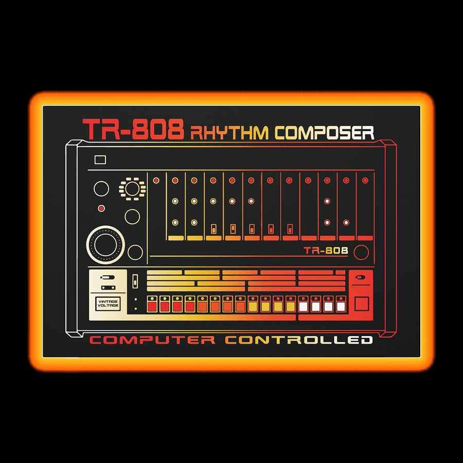 TR-808 - Canvas Artwork (Roland 808 Rhythm Composer Drum Machine) by Vintage Voltage product image (2)