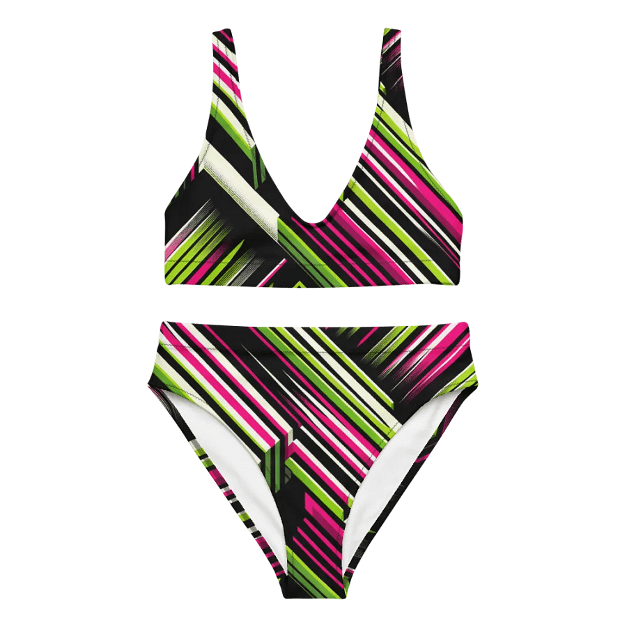 Neon Zest Stripe Bikini product image (3)