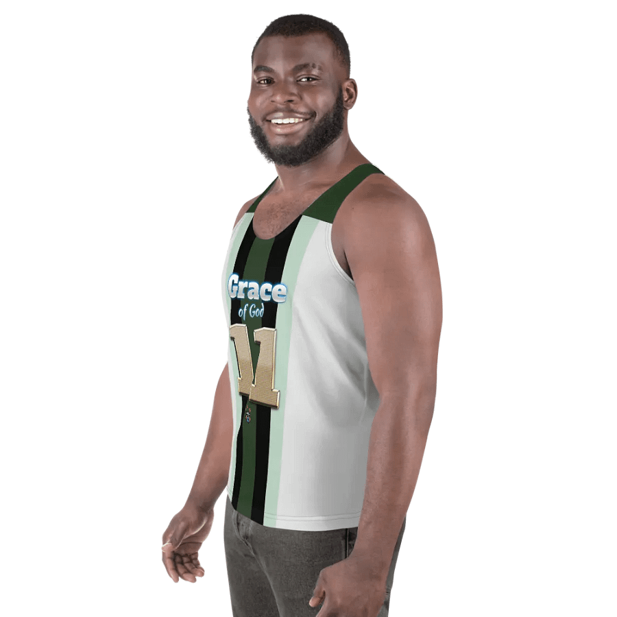 Greeen and Black Stripe Grace of God Men's Tank-top product image (3)