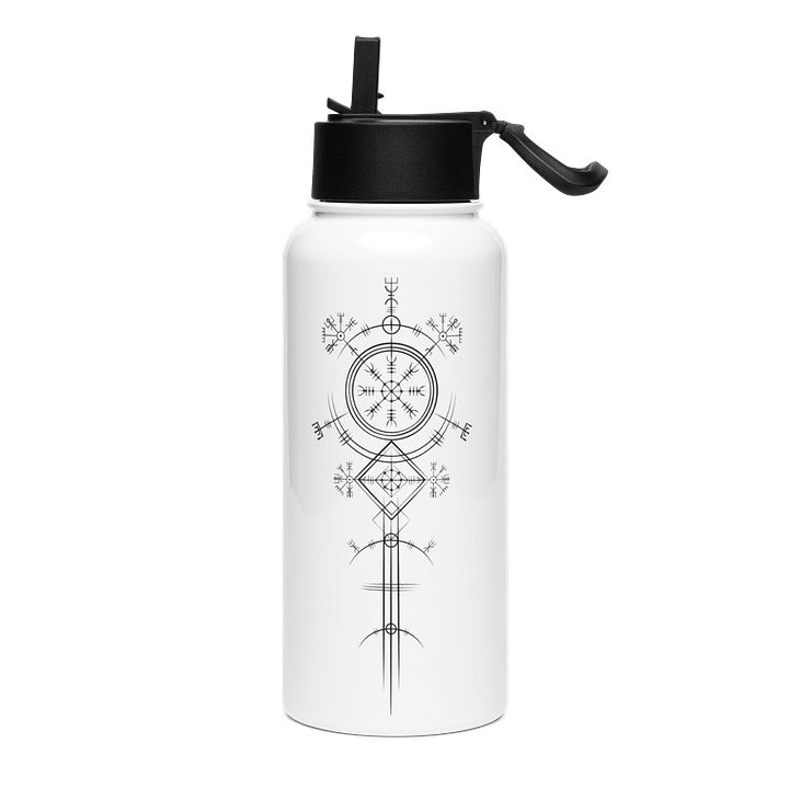 Forged In Valhalla: Ægishjálmur Sigil Steel Water Bottle product image (1)