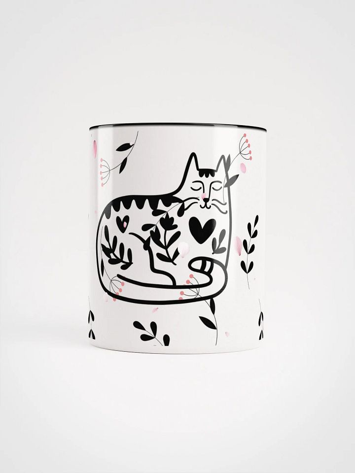 Whimsical Folk Art Cat Love Ceramic Mug|Housewarming Birthday Gifts Cute Mug product image (1)