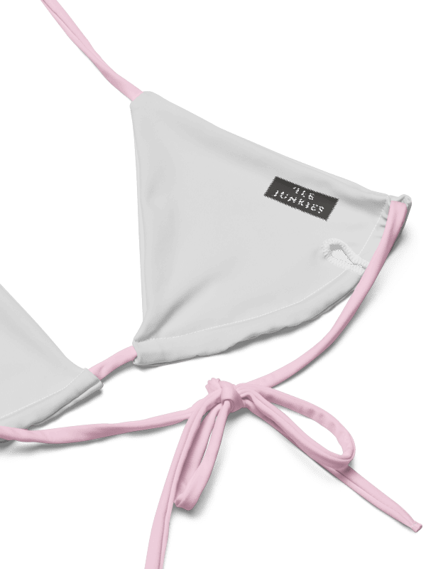 Gingham Cherry Low Rise Cheeky String Bikini, Light Pink product image (10)