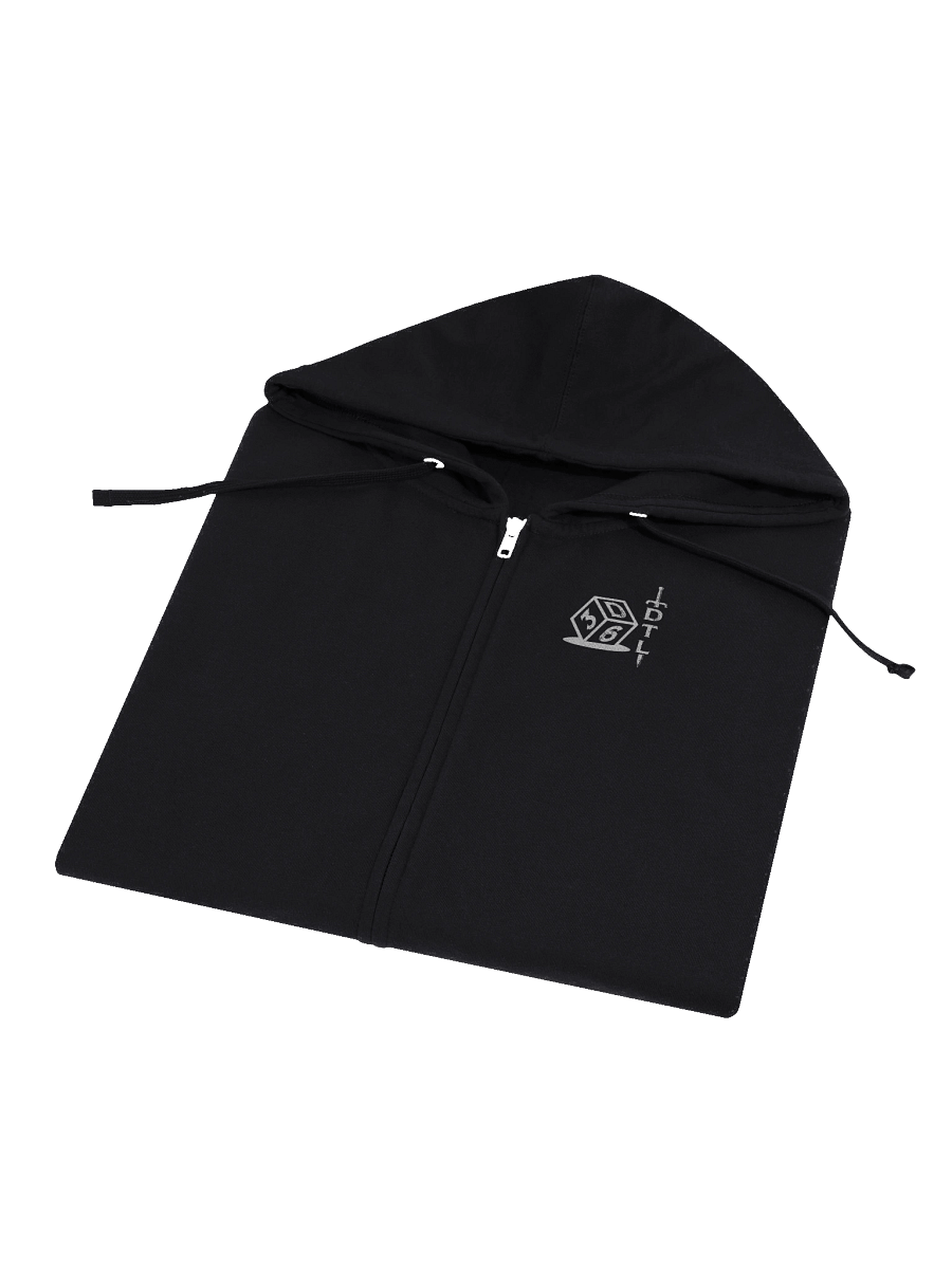 3d6 DTL Vertical Logo on Dark Fleece Zip Up Hoodie product image (4)