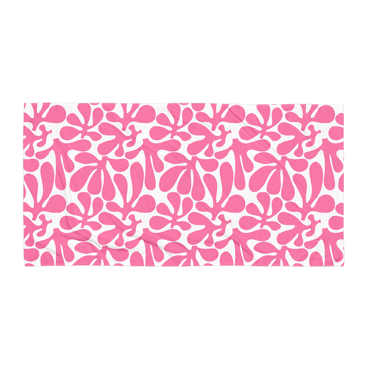 Pink Abstract Splash Towel – Bold Modern Design, Soft Cotton Terry Back product image (1)
