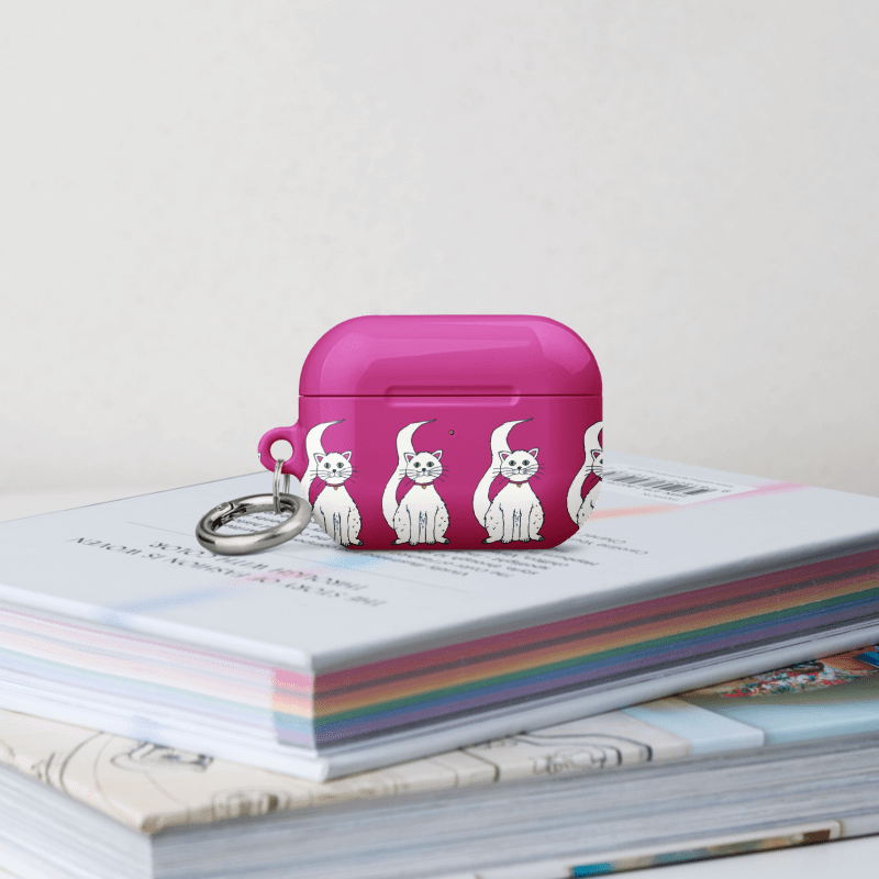 White Cat (art by Dina R.) acrylic painting picture - Case for AirPods product image (23)