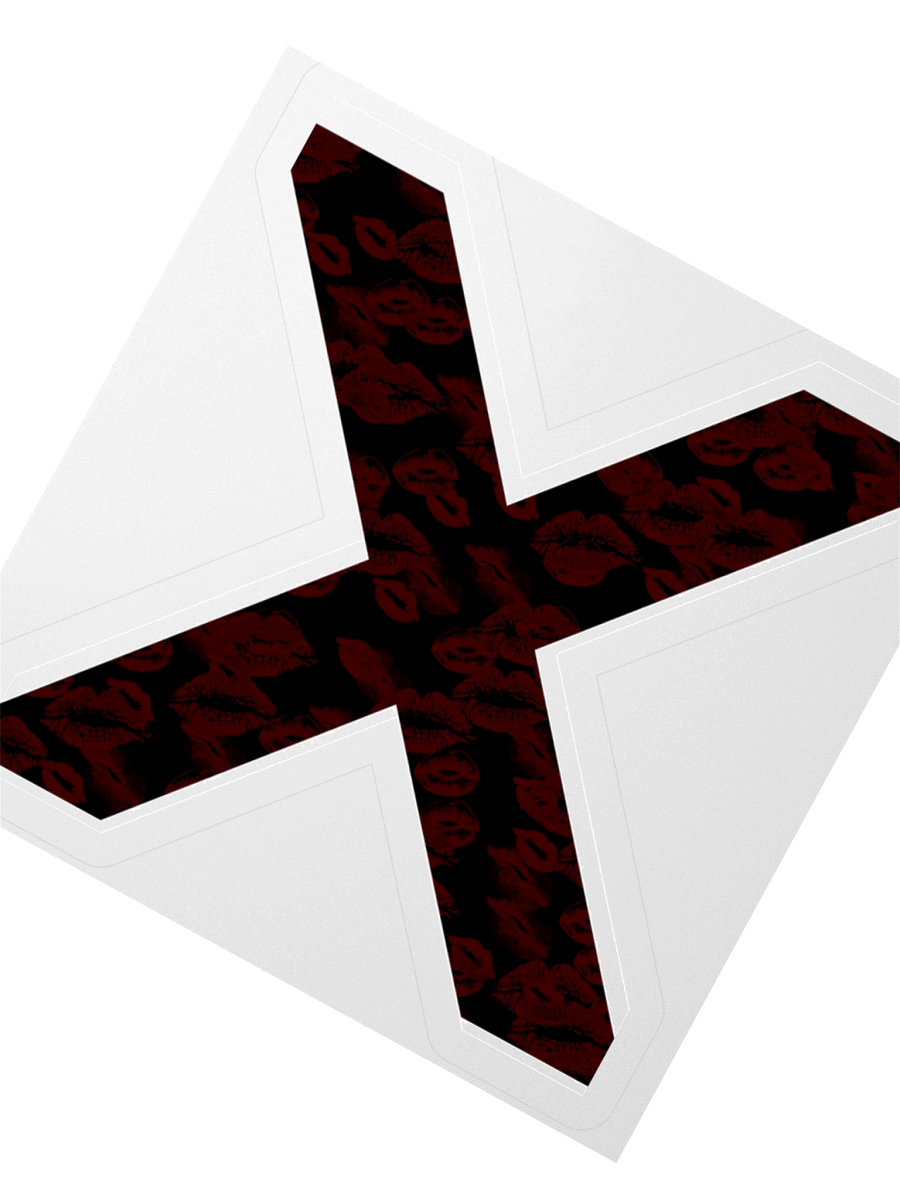 Black X Subtle Red Lipstick Kisses | Kiss-cut Sticker product image (2)