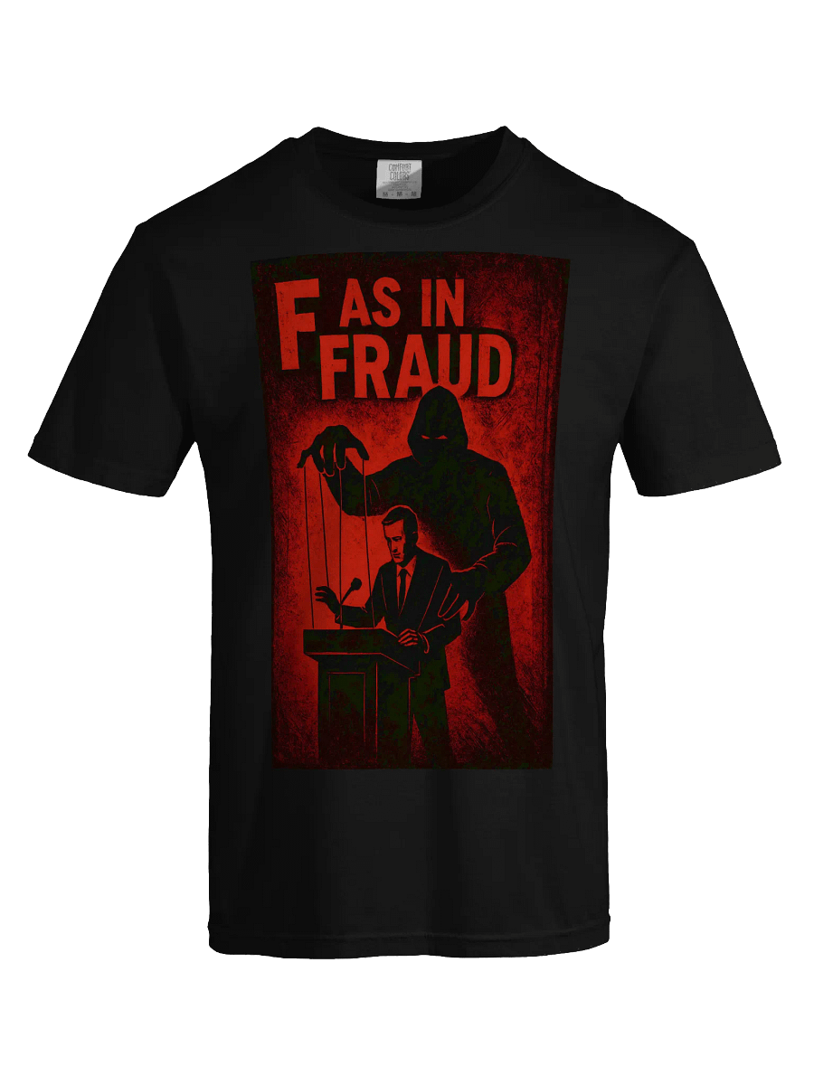 F as in fraud t-shirt by dark alphabet product image (63)