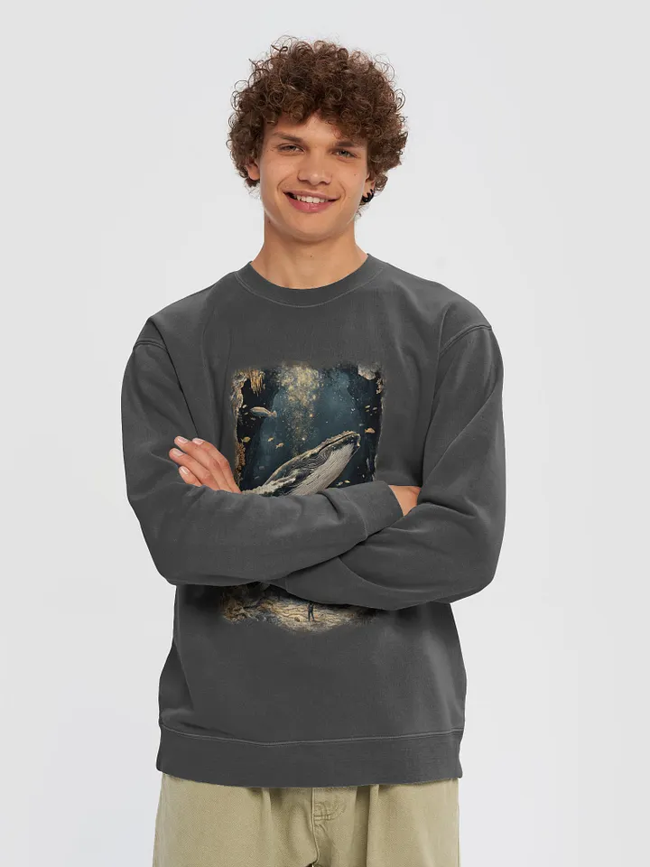 Whale's Reverie Unisex Pigment Dyed Sweatshirt product image (1)