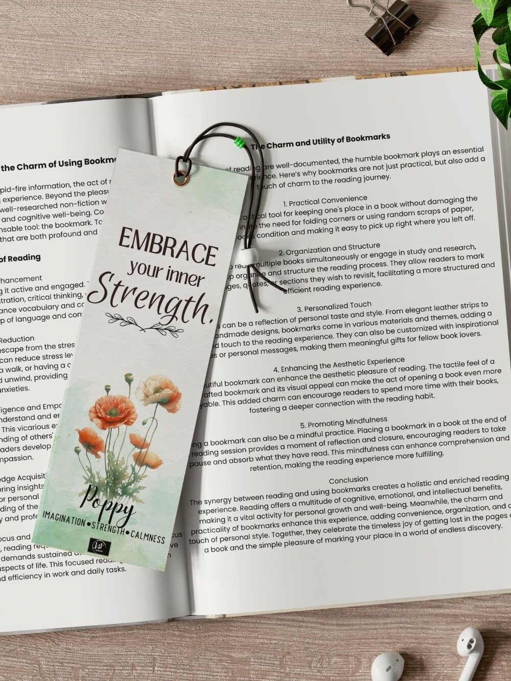FREE Poppy Bookmark Printable, Inspirational Sayings With August's Birth Month Flower product image (2)