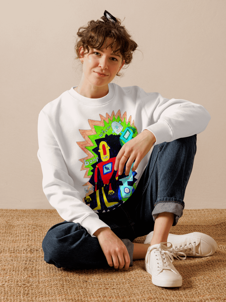 Whimsical Robot Trio Unisex Sweatshirt product image (7)