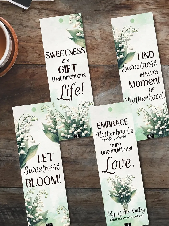 FREE Lily of the Valley Bookmark Printable, Inspirational Sayings With May's Birth Month Flower product image (1)