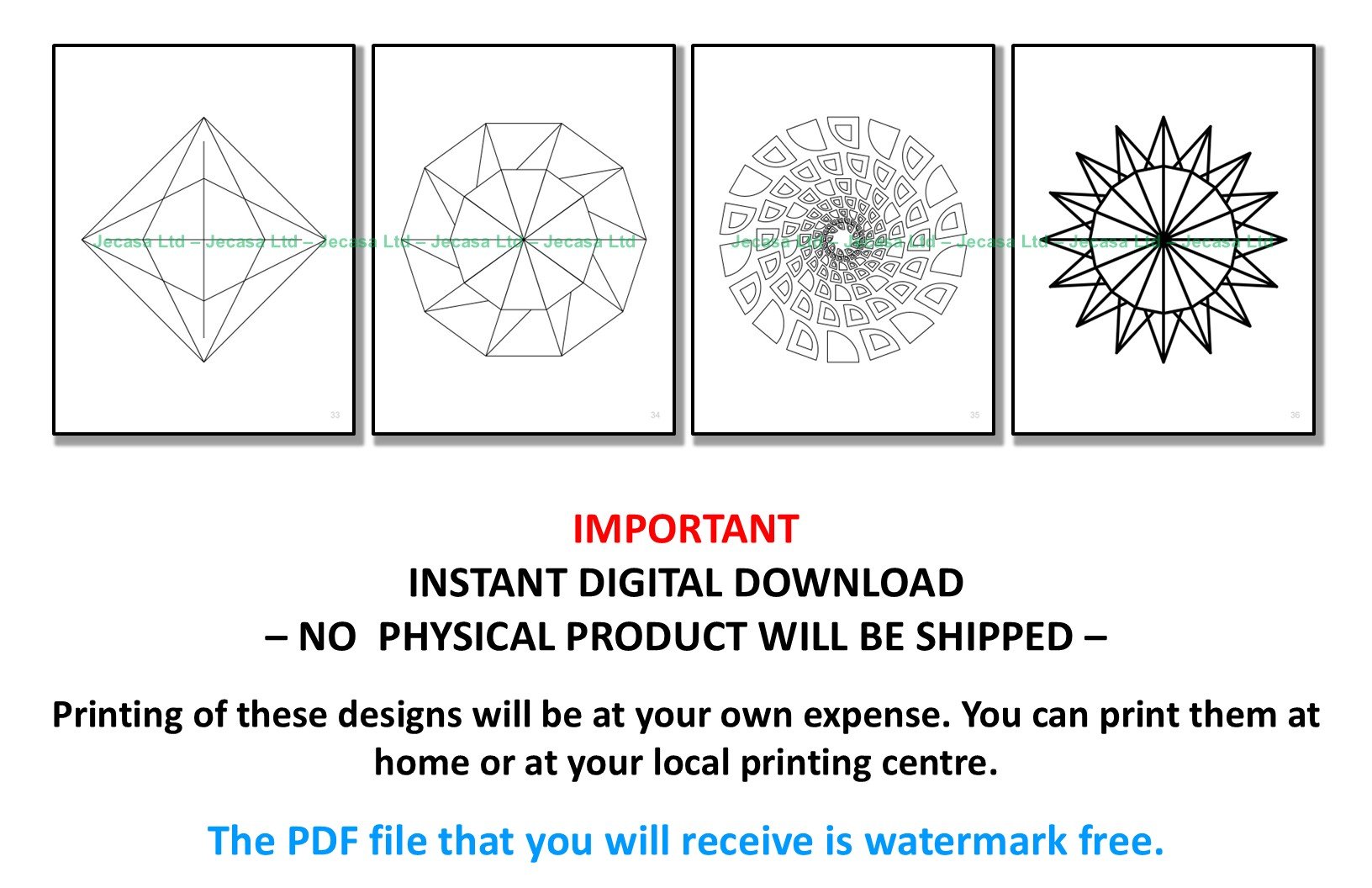 100 Geometric Mandala Coloring Pages | PDF | Digital File | Series GM2025 Vol. 3 product image (7)