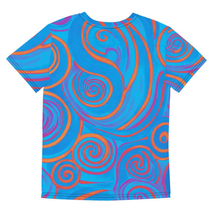 Funky Blue Dreams Liquid Tie-Dye Youth Crew Neck Tee product image (10)