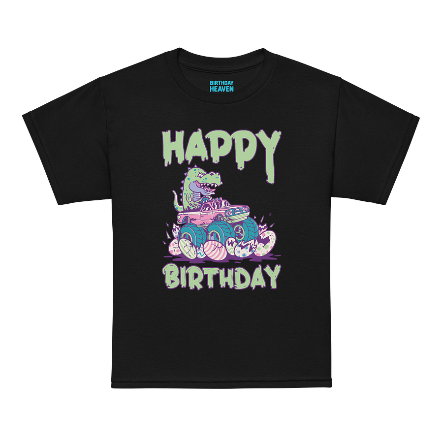 Happy Birthday (Dinosaur Monster Truck) T-Shirt For Kids product image (11)